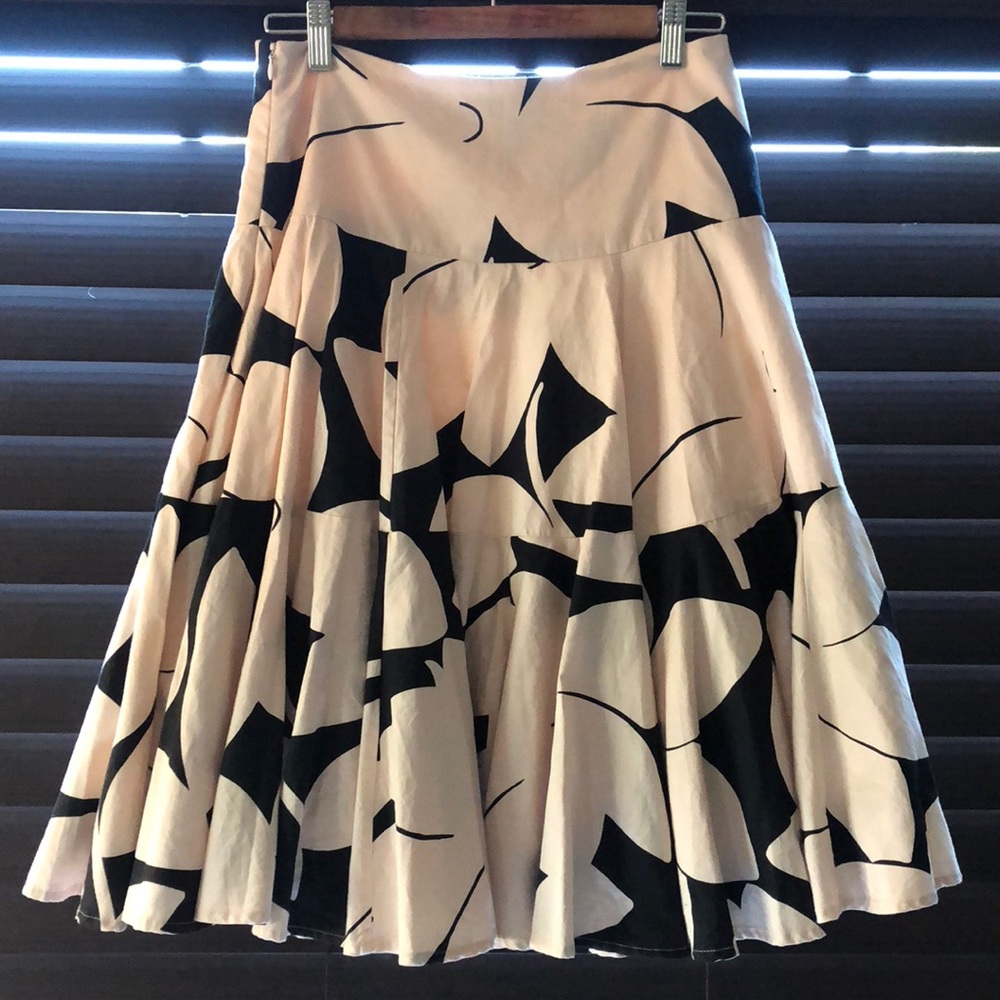 Anthropologie Black and Cream Fei Skirt